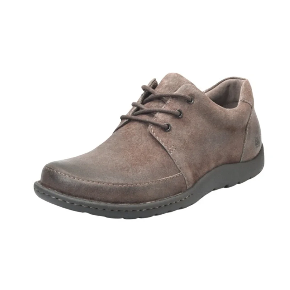 Born Mens Nigel 3-Eye Oxford Shoes US 8 M EU 41 Grey Nubuck Leather NIB